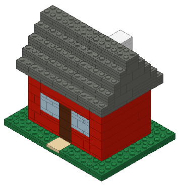 Petite maison rouge en briques LEGO